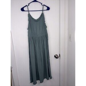 Scotch & Soda Maison Scotch Strappy Ruffled Midi Dress Sea Green Sz S Palm Cove